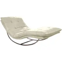 W.Schillig Relaxliege "daily dreams", beige (sahara s37), B:95cm H:85cm T:169cm, Stoff S37 (100% Polyester), Sofas, Relaxliege, in Waffelkissen-Optik, Schaukelgestell Chrom glänzend, in 2 Breiten