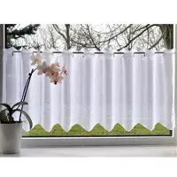 Stickereien Plauen Scheibengardine "Grafik" Gr. 9, weiß, B:160cm H:45cm, Polyester, Gardinen, Scheibengardine