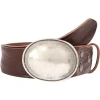 Rettungsring Gürtel Ledergürtel RETTUNGSRING GÜRTEL, Damen, Gr. 80, braun (dunkelbraun), Leder, unifarben, Gürtel Ledergürtel, mit austauschbarer Schließe »Oval Gewölbt Silber«