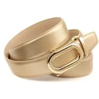 Anthoni Crown Ledergürtel , Damen, Gr. 80, gold, Rindsleder, unifarben, Gürtel Ledergürtel, Automatik Schließe, abgesteppte Ränder, leicht bombiert