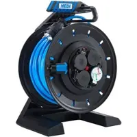 Hedi Vollkunststoff-Kabeltrommel Generation 7 Champion Ø 290 mm mit Schleifring, blau - K7SR40Q2TF560