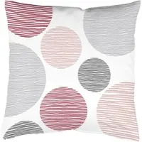 Home wohnideen Dekokissen "BORDEN" Gr. 2, rosa (rosa, bedruckt), B:50cm L:50cm, Polyester, Dekokissen_Sitzkissen_Kissenhüllen, Dekokissen, Kissenhülle mit Füllung, 1 Stück
