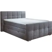 Home affaire Boxspringbett "Rosà", silber (silberfarben), B:184cm L:224cm, Komplettbetten, Boxspringbett, H3/H3, H3/H4, H4/H4 möglich