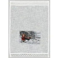 Hossner - Art Of Home Deco Scheibengardine "Weihnachtsmann" Gr. 2, beige, B:40cm H:90cm, Organza, Polyester, , Gardinen, Scheibengardine, Landhaus-Look