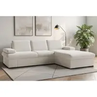 Sit&More Ecksofa SIT & MORE "Moreno L-Form, B: 247 cm", beige (creme), B:247cm H:82cm T:171cm, 100% Polyester, Sofas, Ecksofa, mit Armteilverstellung, optional Schlaffunktion