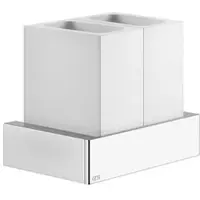 Gessi Rettangolo Accessoires Doppel-Glashalter zur Wandmontage, Becher weiß, 20810099, Farbe: Schwarz XL