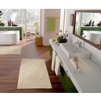 Kleine wolke Badematte "Chrissy, Badvorleger, Badezimmer Teppich", beige (natur), H:10mm, Baumwolle, Badematten, Badematte, Badteppich, Uni Farben