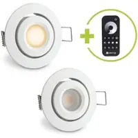 Longlife LED Einbaustrahler Mini schwenkbar Matera 3W 2700K IP44 - Farbe: weiß - Anzahl: 2x