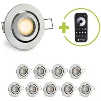 Longlife LED Einbaustrahler Mini schwenkbar Matera 3W 2700K IP44 - Farbe: silber - Anzahl: 10...