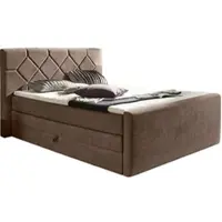 Home affaire Boxspringbett "Atlanta", schwarz, B:160cm L:221cm, Kunststoff, Massivholz, Stoff, Komplettbetten, Boxspringbett, inklusive Topper und Bettkasten