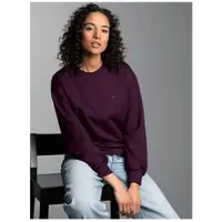 Trigema Sweatshirt "Dünnes Sweatshirt", Damen, Gr. S, aubergine, Sweatware, 50% Baumwolle, 50% Polyester, Basic, Rundhals, Sweatshirts Sweatshirt