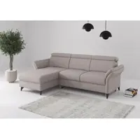 Sit&More Ecksofa SIT & MORE "Glendale, L-Form", silber, B:253cm H:84cm T:166cm, 100% Polyester, Sofas, Ecksofa, inkl. Kopfteilverstellung,wahlweise mit Vorziehsitz und Bettkasten
