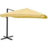 Mendler Gastronomie-Ampelschirm HWC-A96, 3x4m (Ø5m) Polyester Alu/Stahl 26kg Flap, creme ohne Ständer