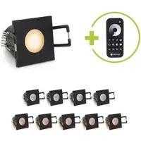 Longlife LED Einbaustrahler Mini Livorno eckig 3W 2700K IP65 - Farbe: schwarz matt - Anzahl: ...