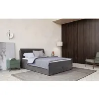 Cotta Boxbett "Cooper", grau, B:125cm L:213cm, 100% POLYESTER (PES), Komplettbetten, Boxbett, inkl. Topper, Bettkasten und verstellbarem Kopfteil