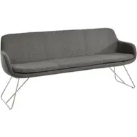 Set One By Musterring Essbank "Tavia", grau (grau, edelstahl), B:180cm H:87cm T:66cm, 100% PES, Sitzbänke, Essbank, Schlittengestell in drei Ausführungen, Breite 180, 200 oder 220 cm