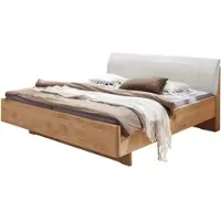 Wiemann "Cardiff, Bettgestell, Bettrahmen, teilmassiv, mit Polsterkopfteil" Belastbarkeit 110/220 Kg, 4-fache höhenverstellbar, MADE IN GERMANY, Fußteil aus Massivholz, verschiedene Größen