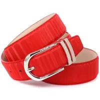 Anthoni Crown Ledergürtel , Damen, Gr. 90, rot, Rindsleder, unifarben, Gürtel Ledergürtel, mit filigraner silberfarbener Dornschließe