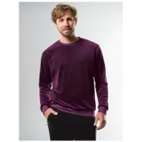 Trigema Sweatshirt "Nicki-Shirt", Herren, Gr. M, aubergine, Nicki, 80% Baumwolle, 20% Polyester, lang, Rundhals, Sweatshirts Sweatshirt