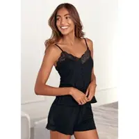 LASCANA Pyjama in Schwarz | Gr.: 40/42