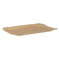 Verive Pappteller eckig, braun, 11 x 17 cm, Einwegteller mit abgerundeten Ecken, 1 Karton = 6 Packungen à 250 Stück
