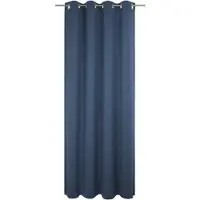 Wirth Vorhang "Umea" Gr. 4, blau (dunkelblau), B:132cm H:245cm, Jacquard, Polyester, Gardinen, Vorhang