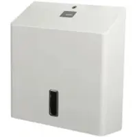 Ophardt hygiene SanTRAL Plus PTU 31 Papierhandtuchspender, Edelstahl, Hochwertiger Handtuchspender für die hygienische Entnahme von Papierhandtüchern, Farbe: verkehrsweiß, P