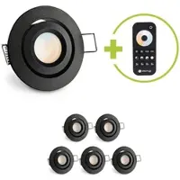 Longlife LED Einbaustrahler Mini schwenkbar Matera 3W CCT IP44 - Farbe: schwarz matt - Anzahl...