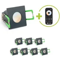 Longlife LED Einbaustrahler Mini Livorno eckig 3W CCT IP65 - Farbe: anthrazit RAL 7016 - Anza...