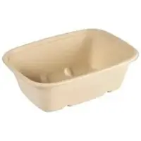 Biopak DUNI Lunchbox Cube Bowl, Bagasse, rechteckig, Praktische Menübox aus Zuckerrohrfasern, 1 Karton = 4 Beutel à 40 Stück