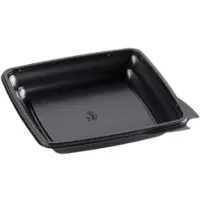 Duni GmbH DUNI Gourmet Menübox, Quadratische Einweg-Essensbox aus Polypropylen, Farbe: schwarz, 1 Karton = 450 Stück, Fassungsvermögen: 750 ml