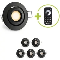 Longlife LED Einbaustrahler Mini schwenkbar Matera 3W 2700K IP44 - Farbe: schwarz matt - Anza...