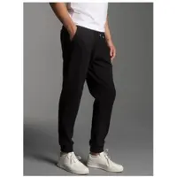 Trigema Jerseyhose "Jogginghose mit aufgesetzten Taschen", Herren, Gr. S, Normalgrößen, schwarz, Sweatware, 55% Polyester, 45% Baumwolle, Hosen Jerseyhose