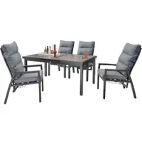 Destiny Sitzgruppe GARDA IMOLA 4 Hochlehner + Tisch 165/215x100x75cm ausziehbar