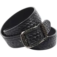 Anthoni Crown Ledergürtel , Damen, Gr. 80, schwarz, Leder, unifarben, Gürtel Ledergürtel, mit Flecht-Prägung