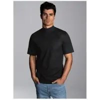 Trigema T-Shirt "T-Shirt mit Stehkragen", Herren, Gr. 3XL, schwarz, Single Jersey, 100% Baumwolle, Basic, lang, ohne Ausschnitt, Shirts T-Shirt