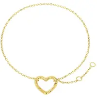 Amor Charm-Armband "Herz", gold (gelbgoldfarben), Armbänder, Damen, 20cm, Silber 925 (Sterlingsilber), Charm-Armband