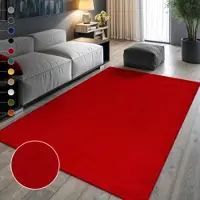 Sanat Teppich "UNI , auch als Läufer und Rund", rot, B:80cm H:13mm L:200cm, Kunstfaser, Teppiche, Teppich, robuster Kurzflorteppich, große Farbauswahl, Wohnzimmer, alle Räume