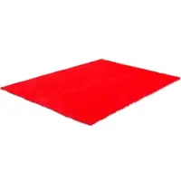 Tom Tailor Hochflor-Teppich HOME "Soft" Gr. 31, rot, B:65cm H:35mm L:135cm, Kunstfaser, Teppiche, Hochflor-Teppich, handgetuftet, Uni-Farben, super weich und flauschig