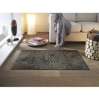 Kleen-Tex Teppich "Madhana", rechteckig, 7 mm Höhe, Motiv Mandala, rutschhemmend, In- und Outdoor geeignet, waschbar