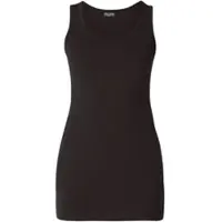 Base Level Longtop "Yamin", Damen, Gr. 48, schwarz, Jersey, Obermaterial: 94% Baumwolle, 6% Elasthan, unifarben, Basic, figurbetont hüftbedeckend, Rundhals, Tops Longtop, Hüftbedeckende Länge