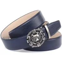 Anthoni Crown Ledergürtel , Herren, Gr. 120cm, blau (dunkelblau), Leder, unifarben, Gürtel Ledergürtel, Ledergürtel geflammt