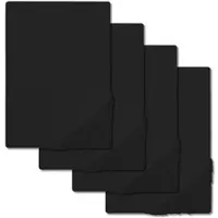 CloudComfort 4er-Set Basic Spannbettlaken Jersey-Stretch schwarz 90 x 190 - 100 x 200 cm (4 Stück)
