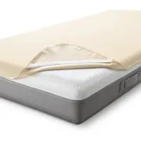 Sleezzz Basic Molton Matratzenschutz 90 x 200 cm, Matratzenschoner aus 100 % Baumwolle, Naturfarben , Fixspann