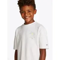 Tommy Hilfiger T-Shirt "FUN GRAPHIC TEE SS", Jungen, Gr. 92, weiß, Single Jersey, Obermaterial: 100% Baumwolle, bedruckt, regular fit, Rundhals, abgesteppt, Shirts T-Shirt, mit Grafik-Print