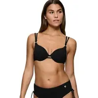 Triumph Bügel-Bikini-Top "Summer Twist WP 01", Damen, Gr. 46, Cup B, schwarz, Microfaser, Obermaterial: 77% Polyamid, 23% Elasthan, Bikini-Oberteile Bügel-Bikini-Top, gepolstert, Zierringe