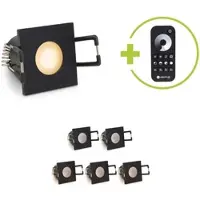 Longlife LED Einbaustrahler Mini Livorno eckig 3W 2700K IP65 - Farbe: schwarz matt - Anzahl: ...