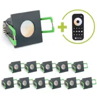 Longlife LED Einbaustrahler Mini Livorno eckig 3W CCT IP65 - Farbe: anthrazit RAL 7016 - Anza...