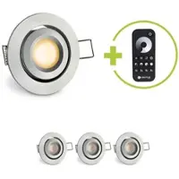 Longlife LED Einbaustrahler Mini schwenkbar Matera 3W 2700K IP44 - Farbe: silber - Anzahl: 4x