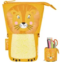Herlitz Lion, Weiches Federmäppchen, Polyester, Orange, Gelb, Abbildung, Reißverschluss, Kind
